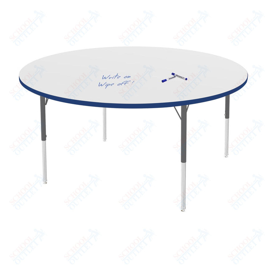Marco MG2200 Series 60" Round Preschool Table w/ Dry Erase Top Adj Height 16" - 24" (MG2207 - DA) - SchoolOutlet