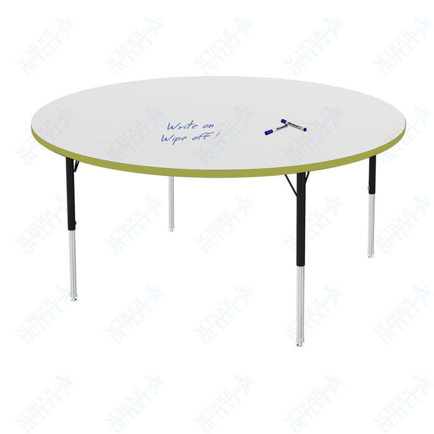 Marco MG2200 Series 60" Round Preschool Table w/ Dry Erase Top Adj Height 16" - 24" (MG2207 - DA) - SchoolOutlet