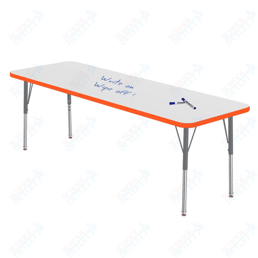 Marco MG2200 Series Rectangle Activity Table w/ Dry Erase Top 20" x 54" Adj Height 21" - 30" (MG2221 - DB) - SchoolOutlet