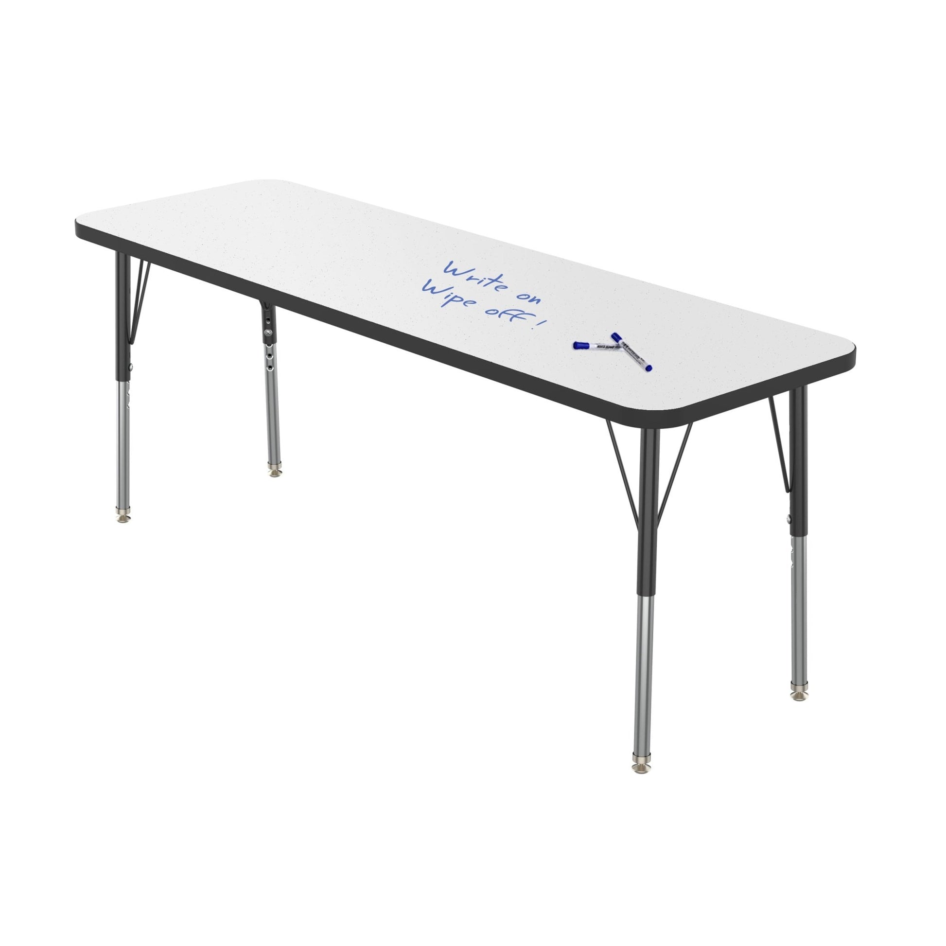 Marco MG2200 Series Rectangle Preschool Table w/ Dry Erase Top 20" x 60" Adj Height 16" - 24" (MG2222 - DA) - SchoolOutlet
