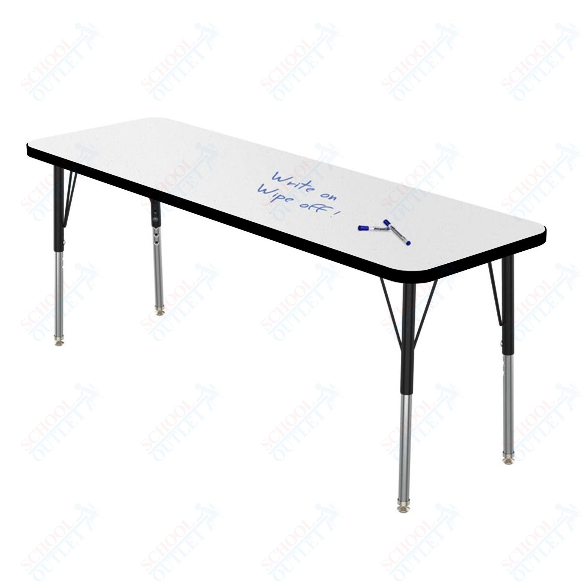 Marco MG2200 Series Rectangle Preschool Table w/ Dry Erase Top 20" x 60" Adj Height 16" - 24" (MG2222 - DA) - SchoolOutlet