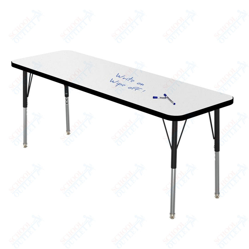 Marco MG2200 Series Rectangle Preschool Table w/ Dry Erase Top 20" x 60" Adj Height 16" - 24" (MG2222 - DA) - SchoolOutlet
