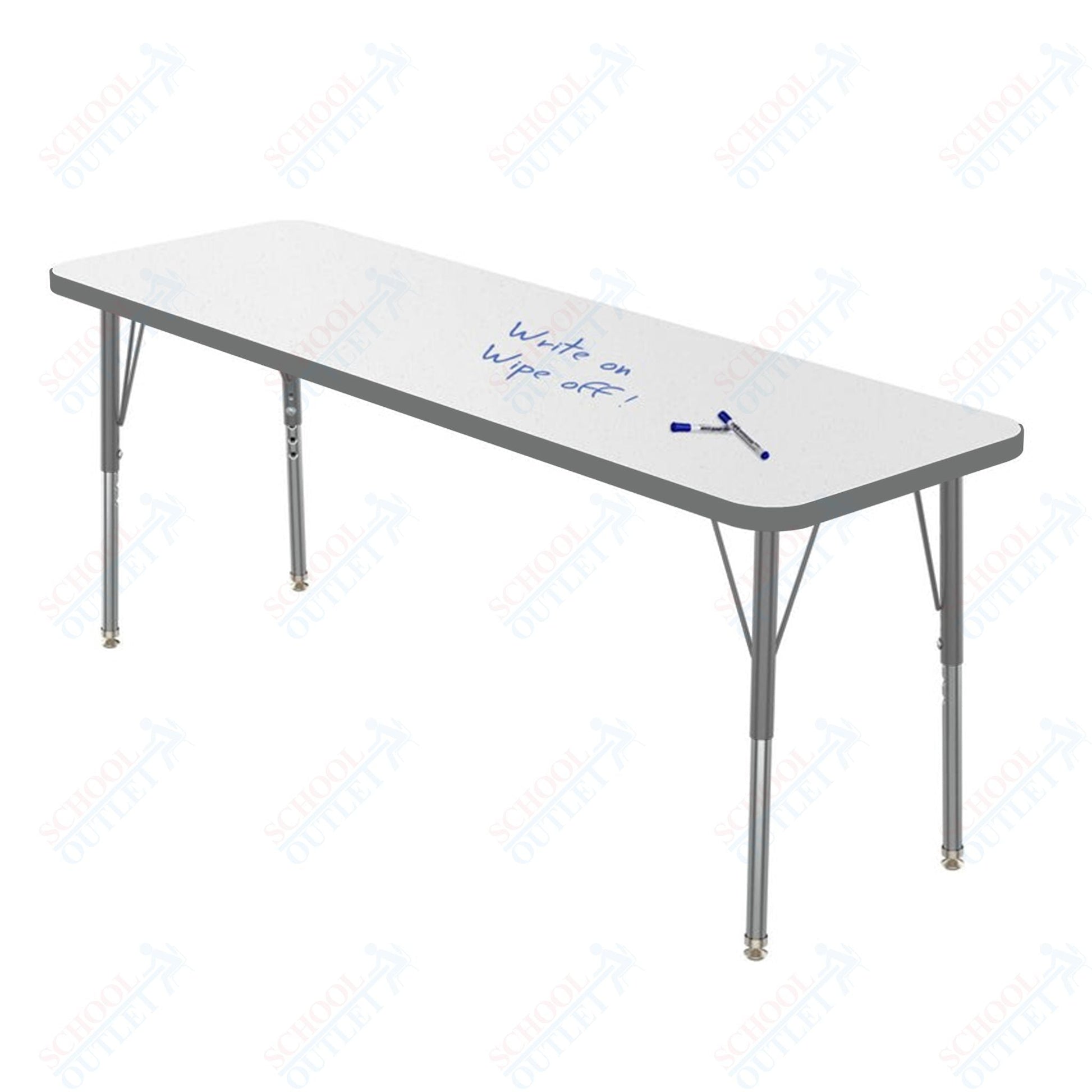 Marco MG2200 Series Rectangle Preschool Table w/ Dry Erase Top 20" x 60" Adj Height 16" - 24" (MG2222 - DA) - SchoolOutlet