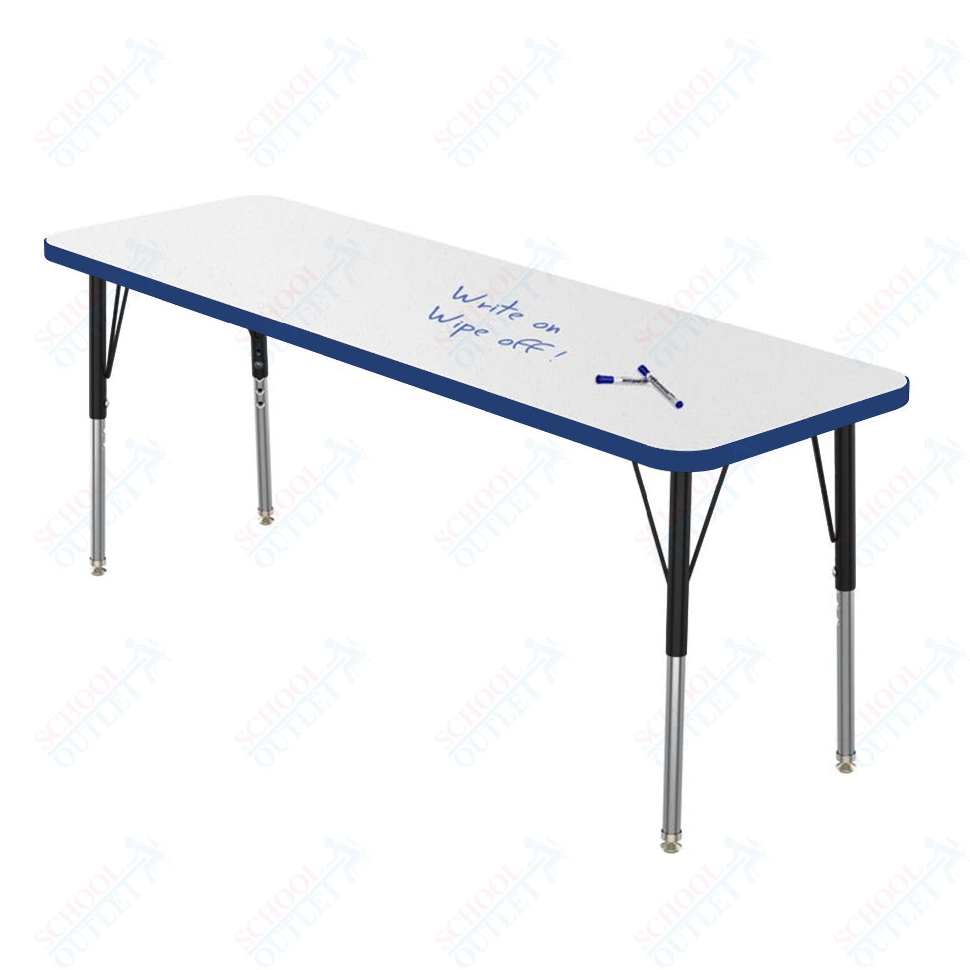 Marco MG2200 Series Rectangle Preschool Table w/ Dry Erase Top 20" x 60" Adj Height 16" - 24" (MG2222 - DA) - SchoolOutlet