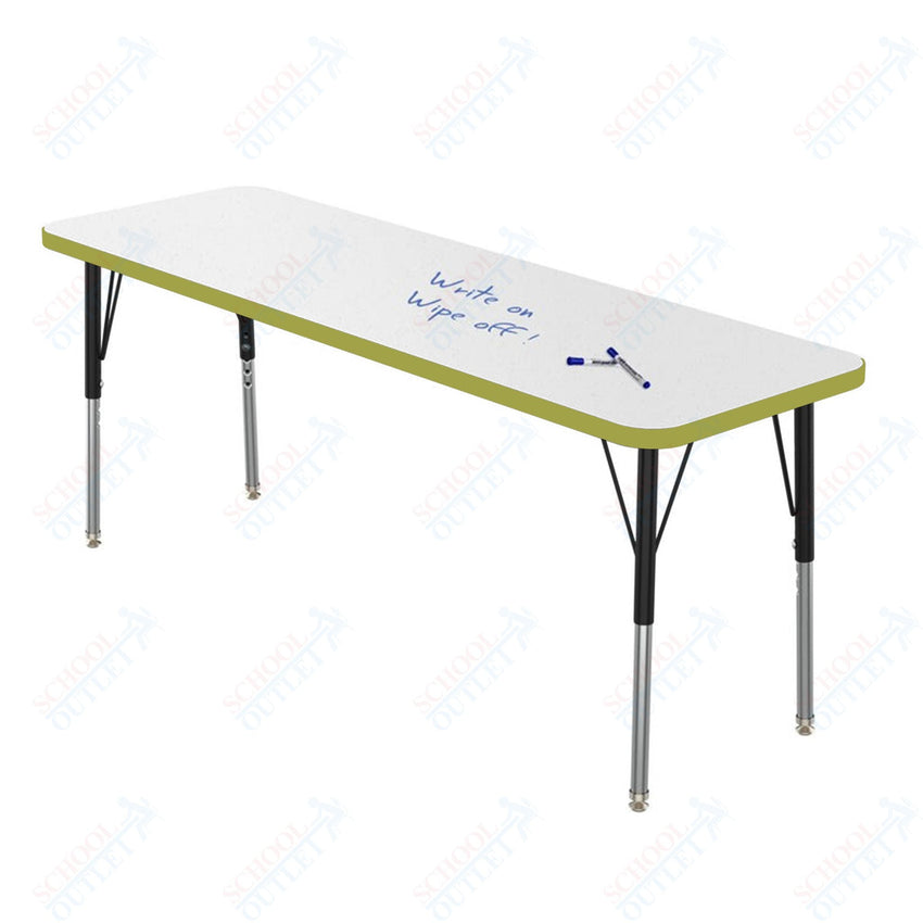 Marco MG2200 Series Rectangle Preschool Table w/ Dry Erase Top 20" x 60" Adj Height 16" - 24" (MG2222 - DA) - SchoolOutlet