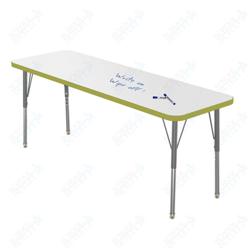 Marco MG2200 Series Rectangle Preschool Table w/ Dry Erase Top 20" x 60" Adj Height 16" - 24" (MG2222 - DA) - SchoolOutlet