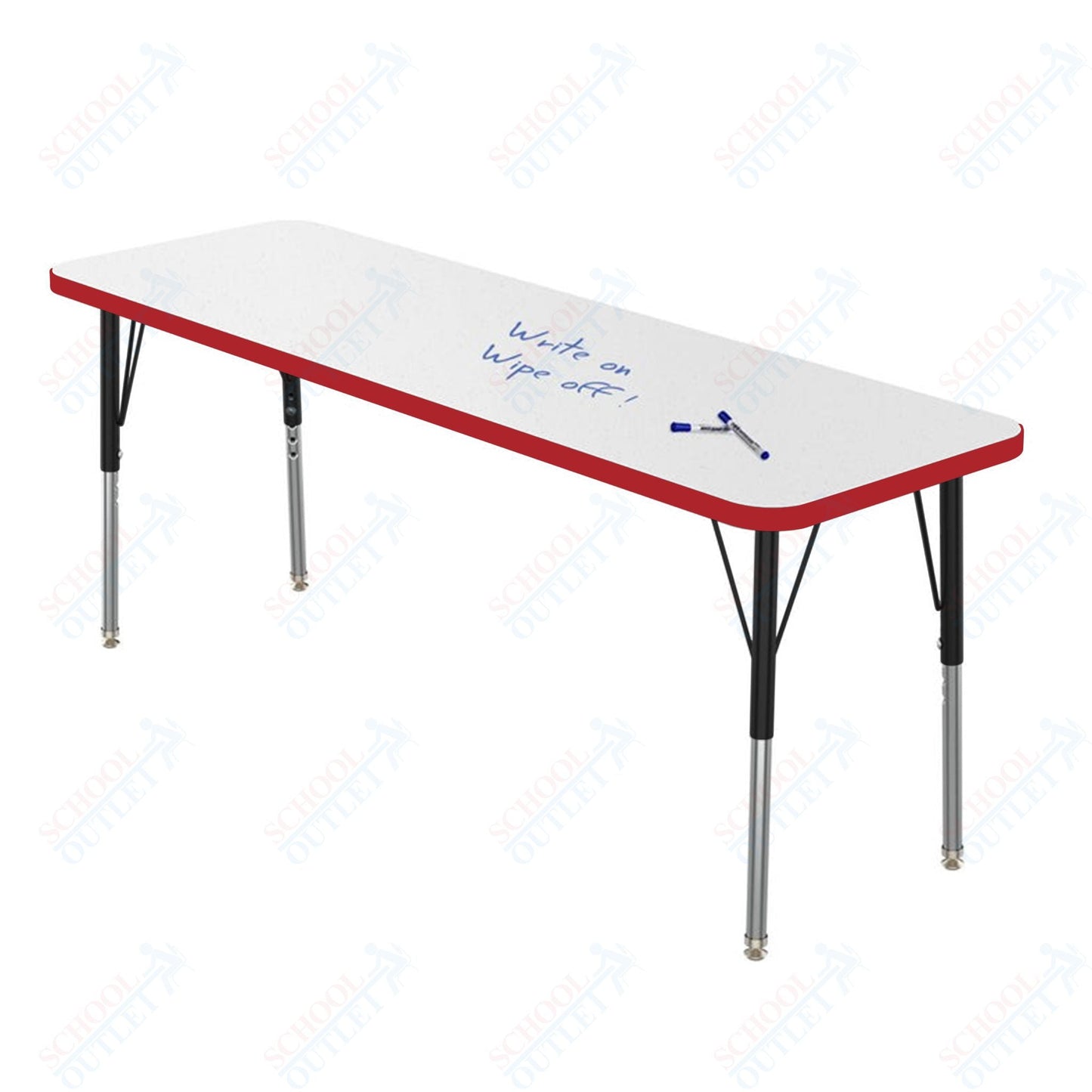 Marco MG2200 Series Rectangle Preschool Table w/ Dry Erase Top 20" x 60" Adj Height 16" - 24" (MG2222 - DA) - SchoolOutlet