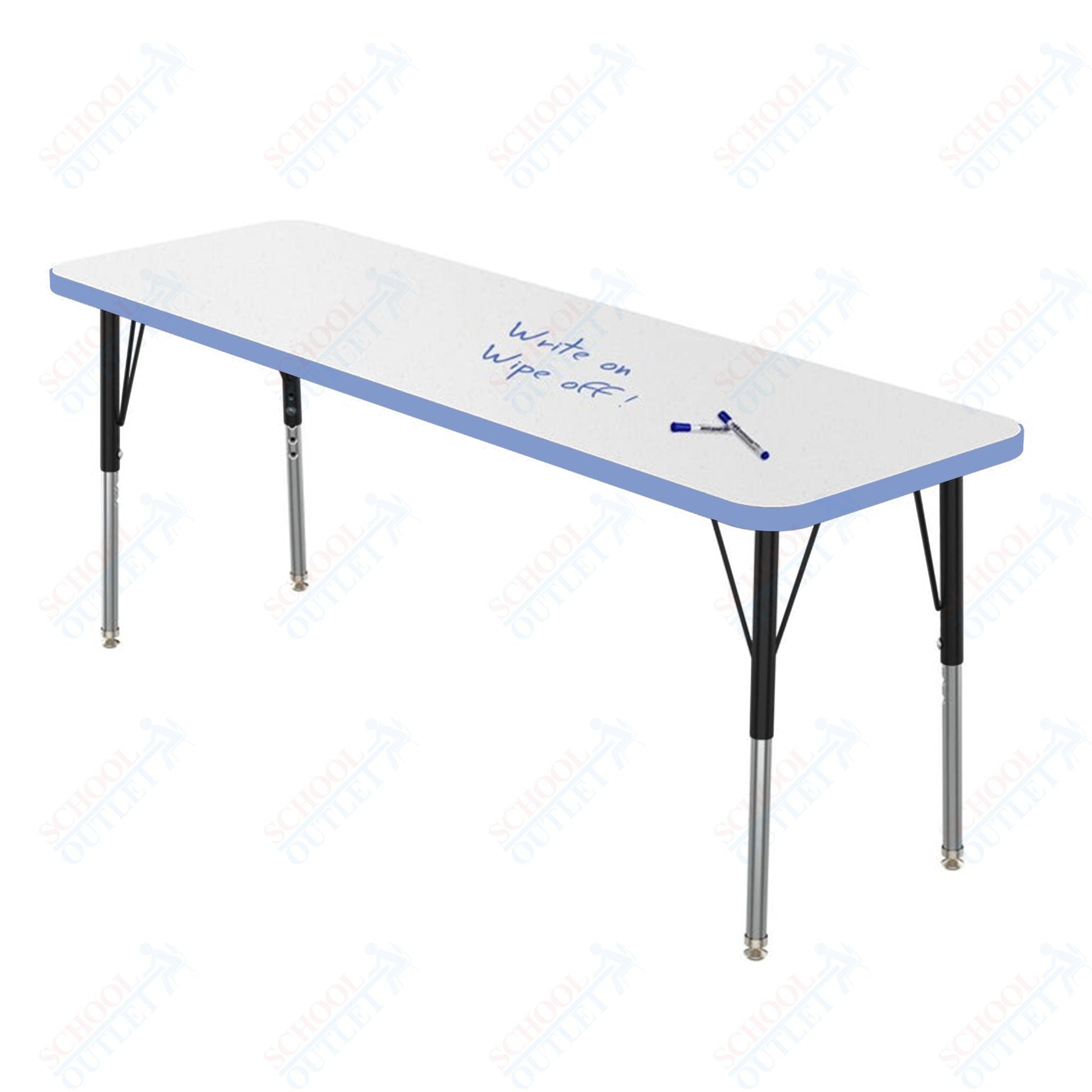 Marco MG2200 Series Rectangle Preschool Table w/ Dry Erase Top 20" x 60" Adj Height 16" - 24" (MG2222 - DA) - SchoolOutlet