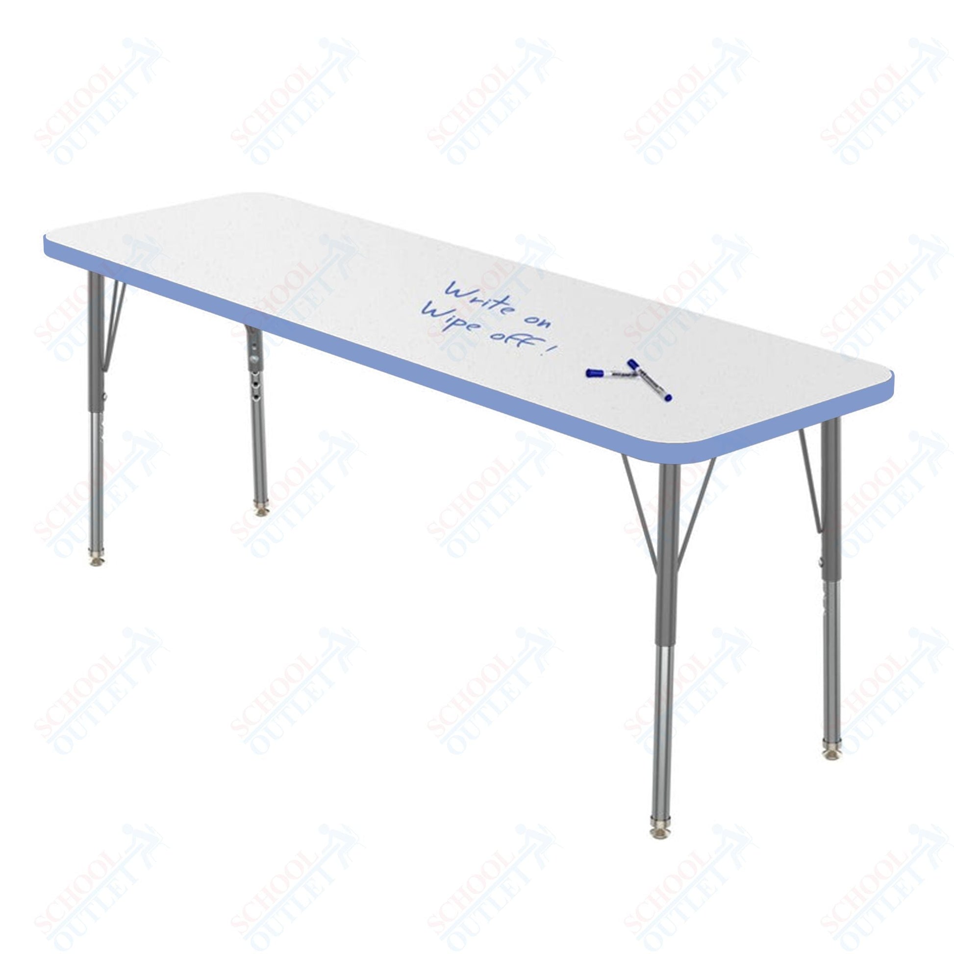 Marco MG2200 Series Rectangle Preschool Table w/ Dry Erase Top 20" x 60" Adj Height 16" - 24" (MG2222 - DA) - SchoolOutlet
