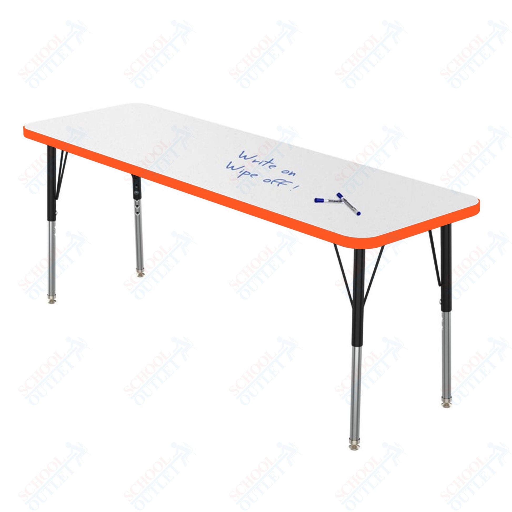 Marco MG2200 Series Rectangle Preschool Table w/ Dry Erase Top 20" x 60" Adj Height 16" - 24" (MG2222 - DA) - SchoolOutlet