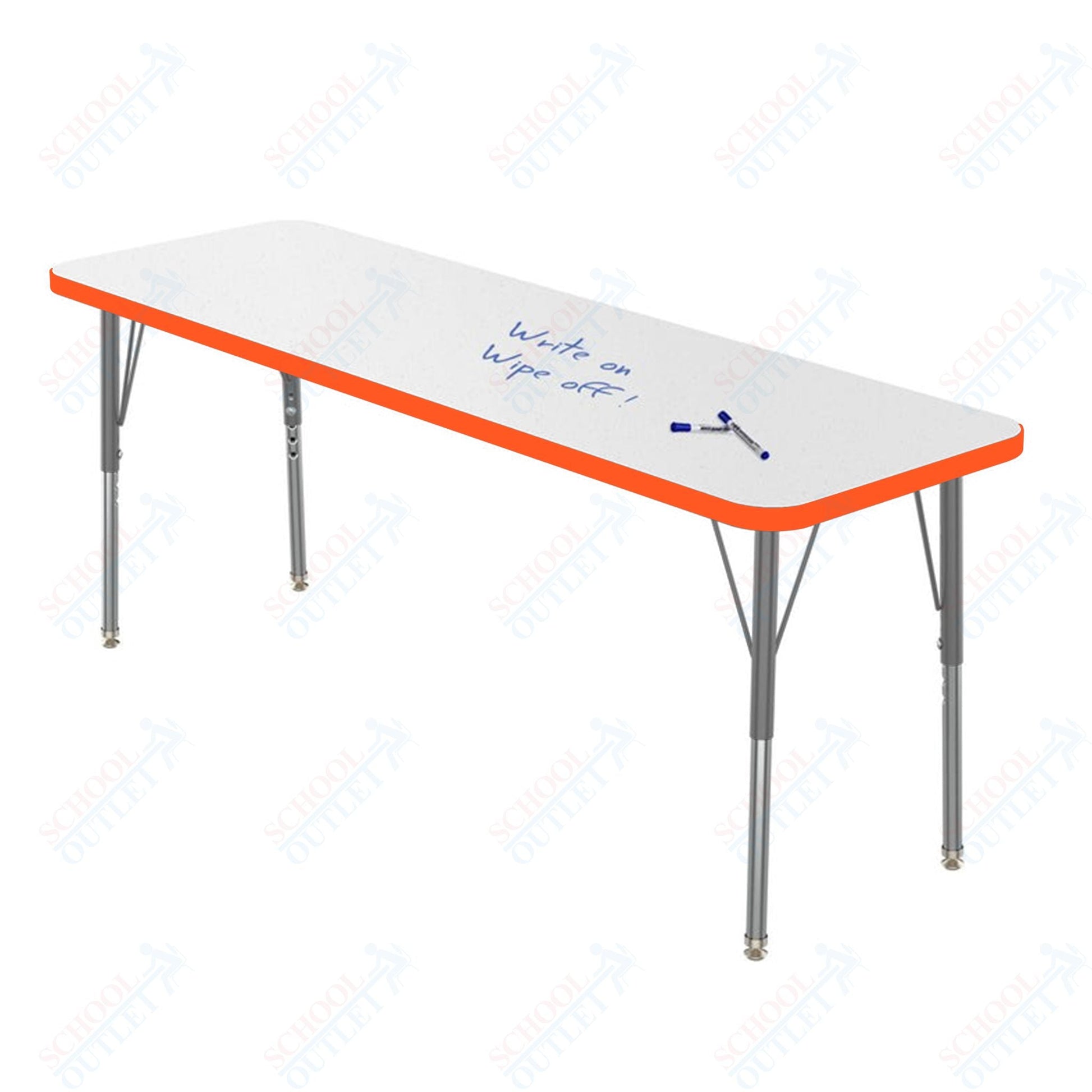 Marco MG2200 Series Rectangle Preschool Table w/ Dry Erase Top 20" x 60" Adj Height 16" - 24" (MG2222 - DA) - SchoolOutlet