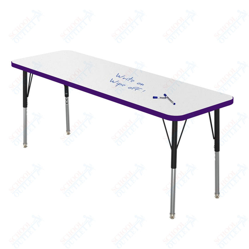 Marco MG2200 Series Rectangle Preschool Table w/ Dry Erase Top 20" x 60" Adj Height 16" - 24" (MG2222 - DA) - SchoolOutlet