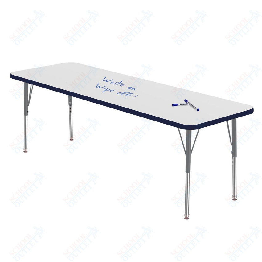 Marco MG2200 Series Rectangle Activity Table w/ Dry Erase Top 20" x 60" Adj Height 21" - 30" (MG2222 - DB) - SchoolOutlet