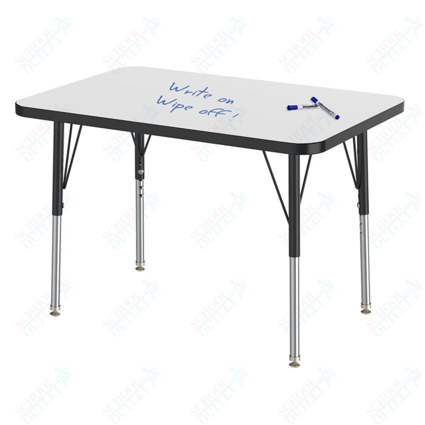 Marco MG2200 Series Rectangle Preschool Table w/ Dry Erase Top 24" x 36" Adj Height 16" - 24" (MG2224 - DA) - SchoolOutlet