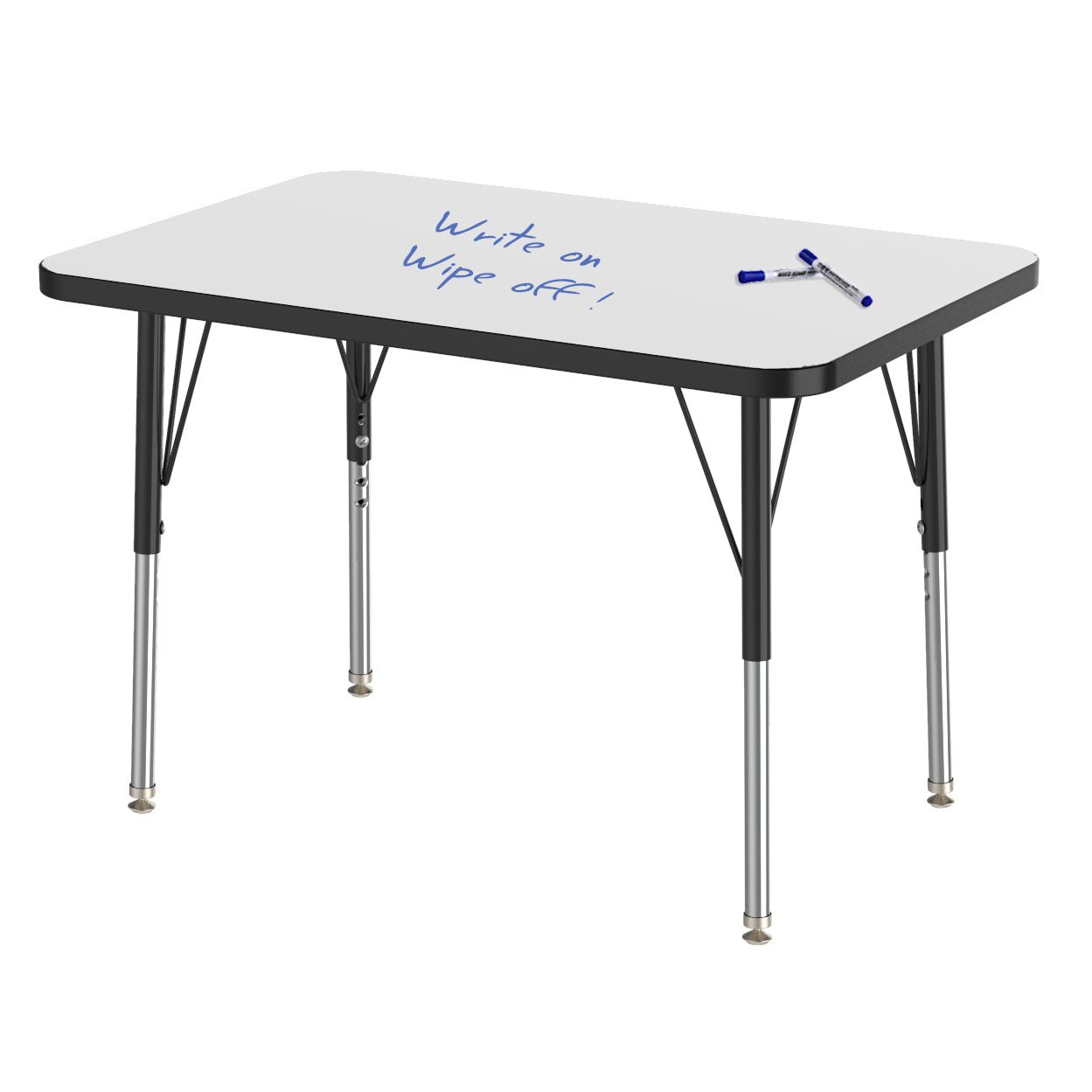 Marco MG2200 Series Rectangle Preschool Table w/ Dry Erase Top 24" x 36" Adj Height 16" - 24" (MG2224 - DA) - SchoolOutlet