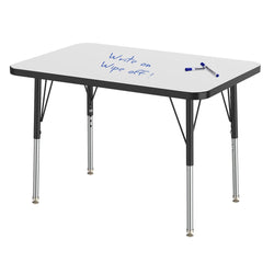 Marco MG2200 Series Rectangle Preschool Table w/ Dry Erase Top 24" x 36" Adj Height 16"-24" (MG2224-DA)