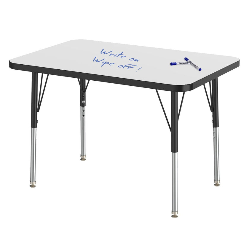 Marco MG2200 Series Rectangle Preschool Table w/ Dry Erase Top 24" x 36" Adj Height 16" - 24" (MG2224 - DA) - SchoolOutlet