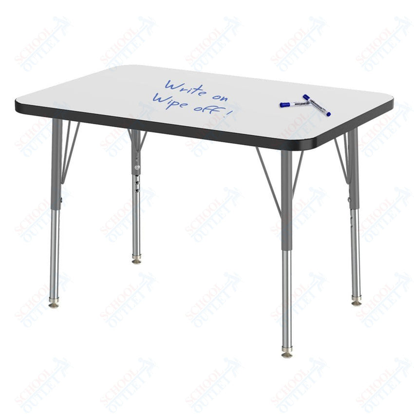 Marco MG2200 Series Rectangle Preschool Table w/ Dry Erase Top 24" x 36" Adj Height 16" - 24" (MG2224 - DA) - SchoolOutlet