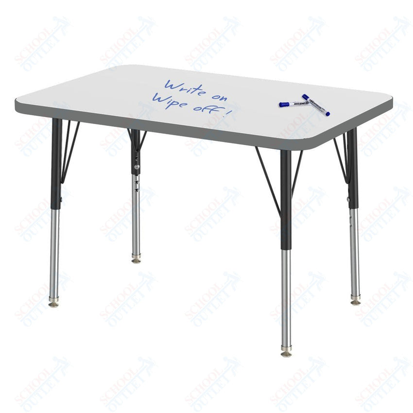 Marco MG2200 Series Rectangle Preschool Table w/ Dry Erase Top 24" x 36" Adj Height 16" - 24" (MG2224 - DA) - SchoolOutlet