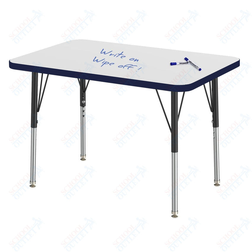 Marco MG2200 Series Rectangle Preschool Table w/ Dry Erase Top 24" x 36" Adj Height 16" - 24" (MG2224 - DA) - SchoolOutlet