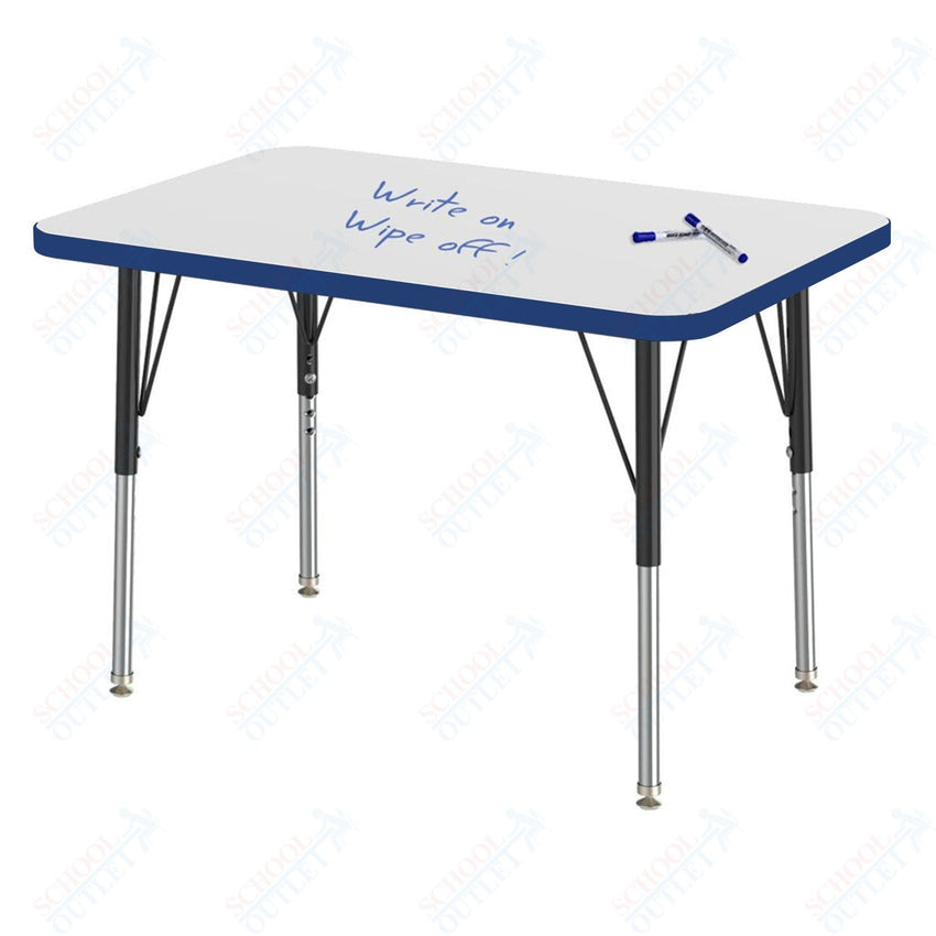 Marco MG2200 Series Rectangle Preschool Table w/ Dry Erase Top 24" x 36" Adj Height 16" - 24" (MG2224 - DA) - SchoolOutlet