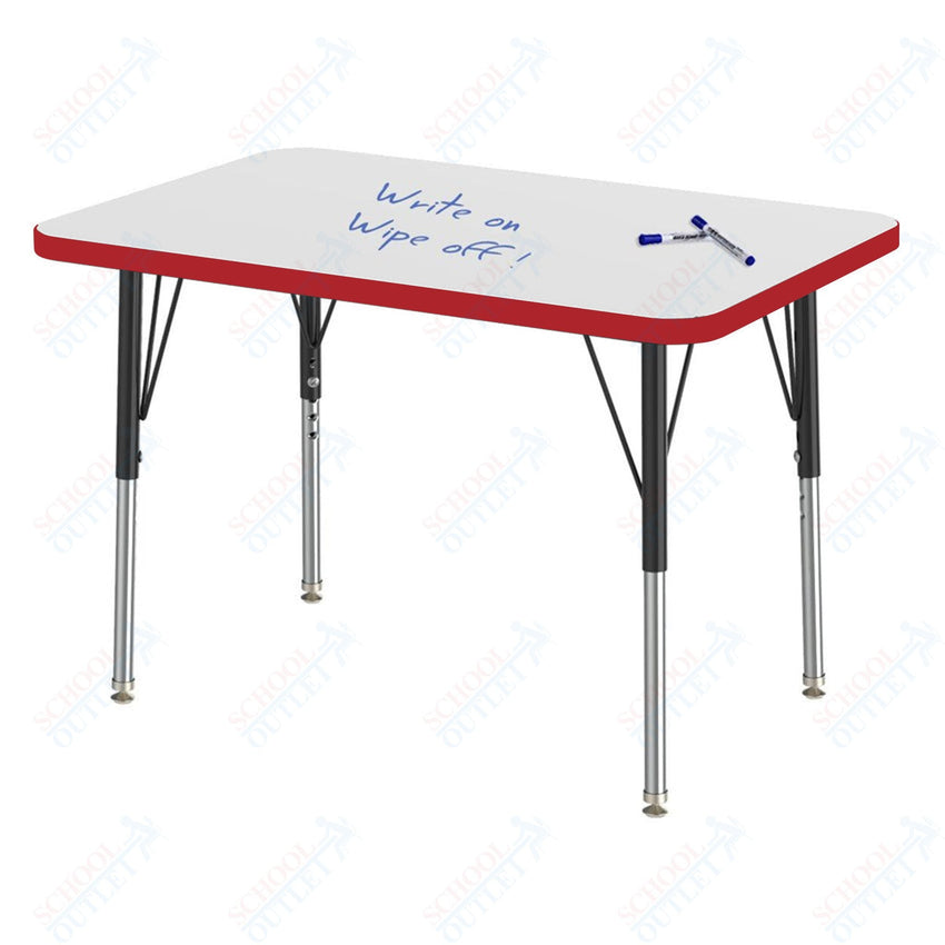 Marco MG2200 Series Rectangle Preschool Table w/ Dry Erase Top 24" x 36" Adj Height 16" - 24" (MG2224 - DA) - SchoolOutlet