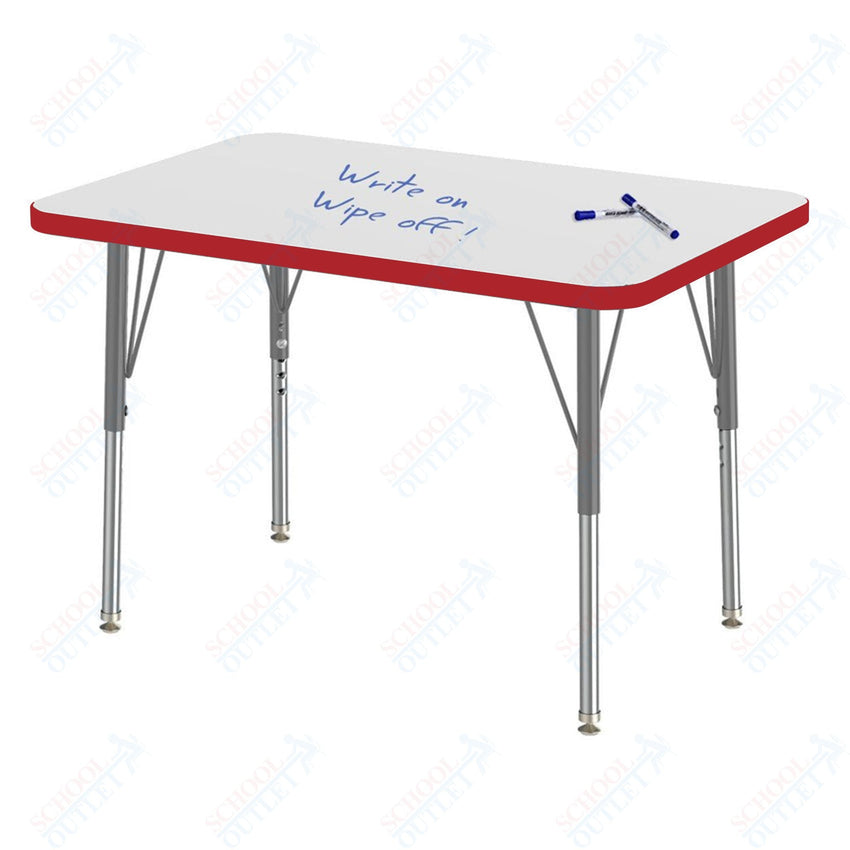 Marco MG2200 Series Rectangle Preschool Table w/ Dry Erase Top 24" x 36" Adj Height 16" - 24" (MG2224 - DA) - SchoolOutlet