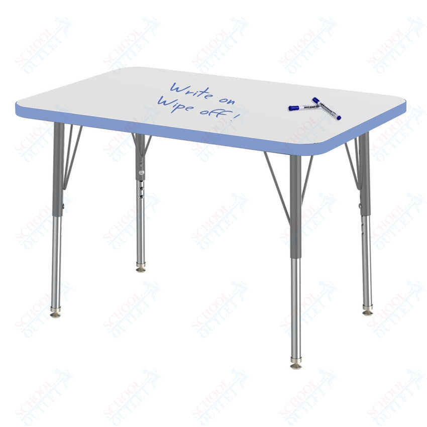 Marco MG2200 Series Rectangle Preschool Table w/ Dry Erase Top 24" x 36" Adj Height 16" - 24" (MG2224 - DA) - SchoolOutlet