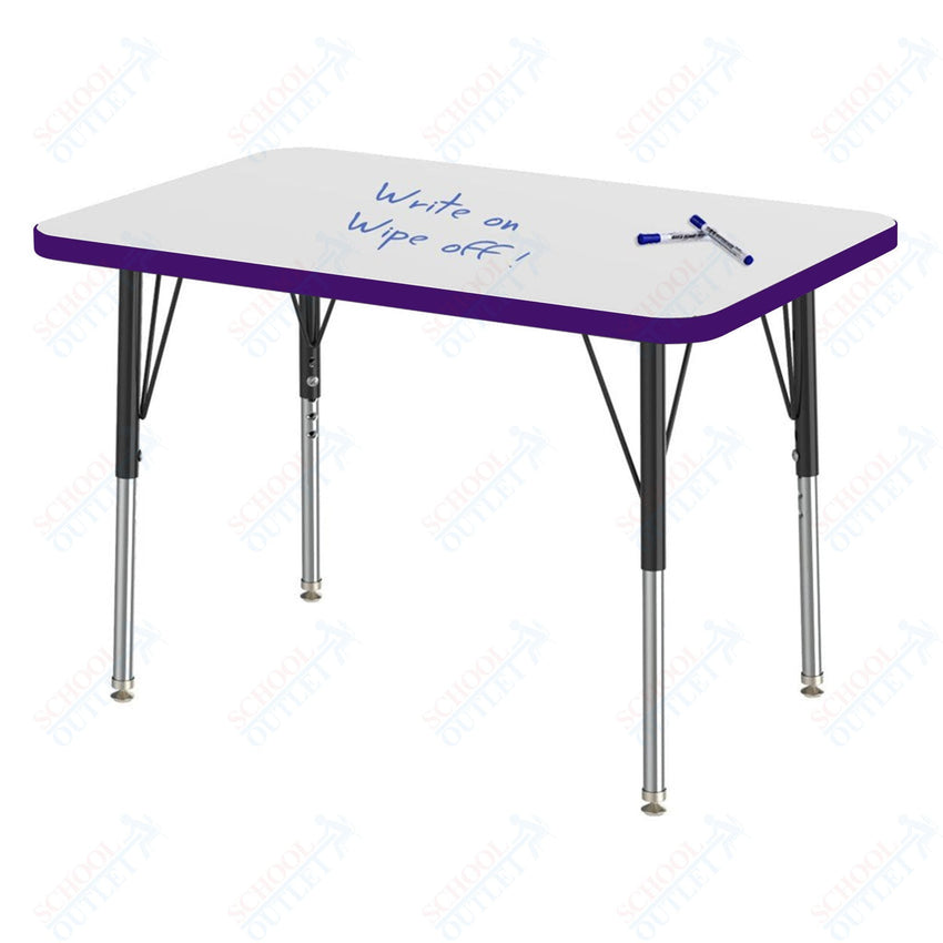 Marco MG2200 Series Rectangle Preschool Table w/ Dry Erase Top 24" x 36" Adj Height 16" - 24" (MG2224 - DA) - SchoolOutlet