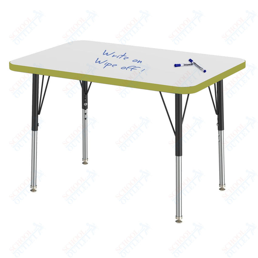 Marco MG2200 Series Rectangle Activity Table w/ Dry Erase Top 24" x 36" Adj Height 21" - 30" (MG2224 - DB) - SchoolOutlet