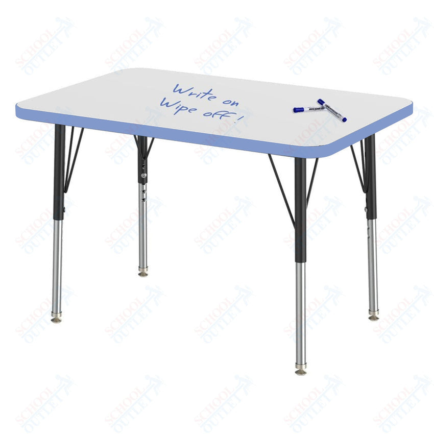 Marco MG2200 Series Rectangle Activity Table w/ Dry Erase Top 24" x 36" Adj Height 21" - 30" (MG2224 - DB) - SchoolOutlet