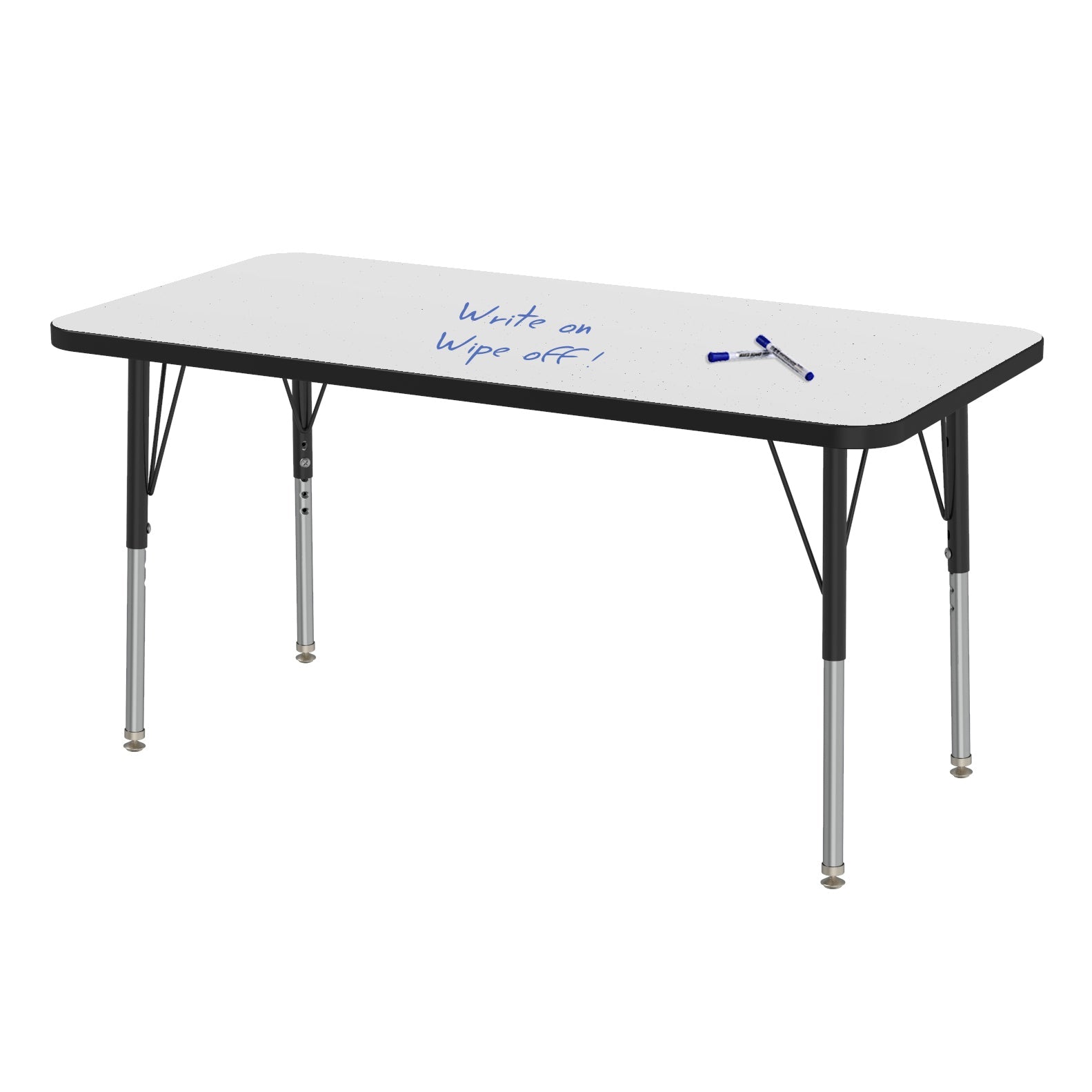 Marco MG2200 Series Rectangle Activity Table w/ Dry Erase Top 24" x 48" Adj Height 21" - 30" (MG2226 - DB) - SchoolOutlet