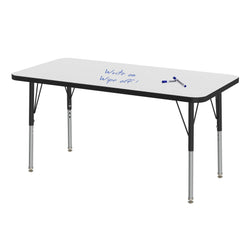 Marco MG2200 Series Rectangle Activity Table w/ Dry Erase Top 24" x 48" Adj Height 21"-30" (MG2226-DB)