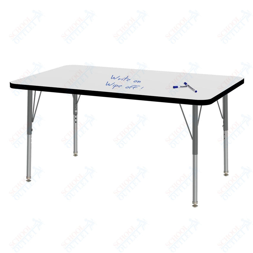 Marco MG2200 Series Rectangle Activity Table w/ Dry Erase Top 24" x 48" Adj Height 21" - 30" (MG2226 - DB) - SchoolOutlet