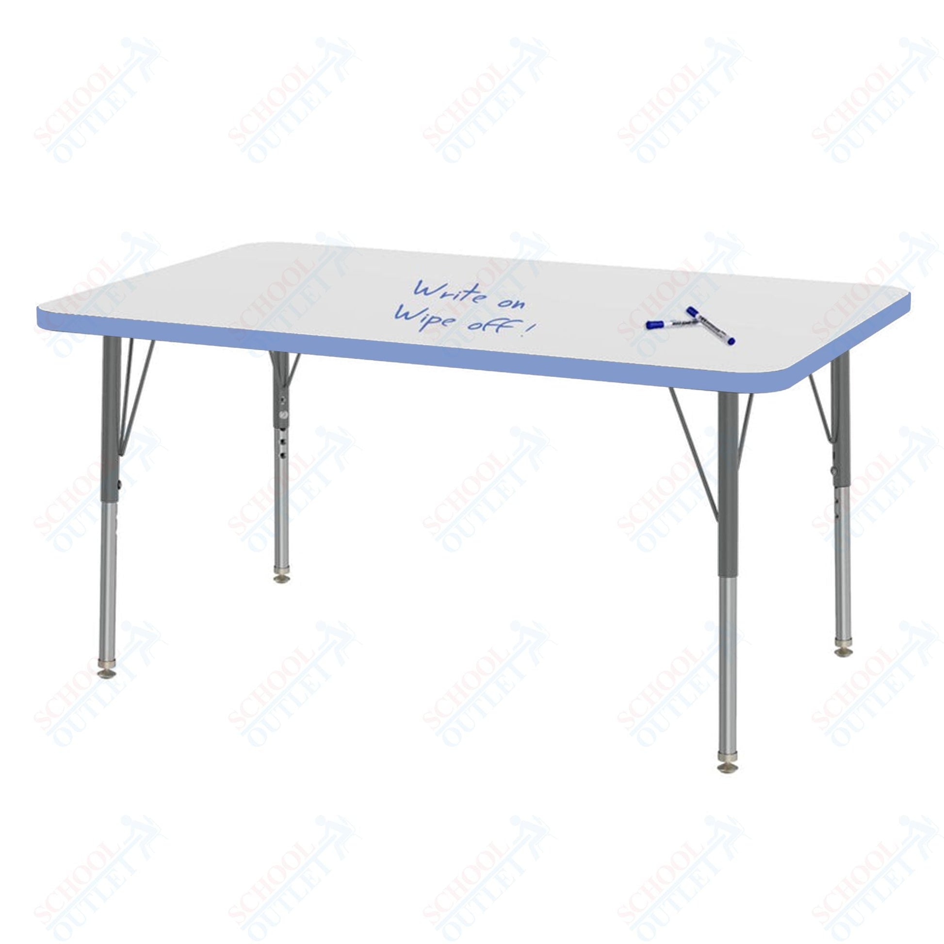 Marco MG2200 Series Rectangle Activity Table w/ Dry Erase Top 24" x 48" Adj Height 21" - 30" (MG2226 - DB) - SchoolOutlet