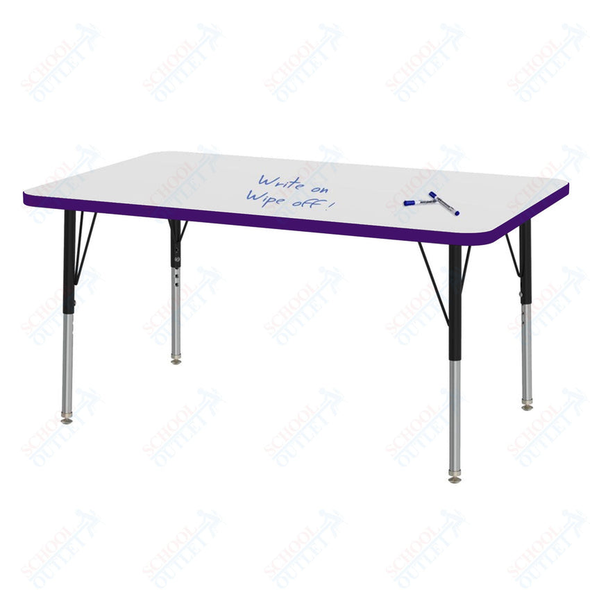 Marco MG2200 Series Rectangle Activity Table w/ Dry Erase Top 24" x 48" Adj Height 21" - 30" (MG2226 - DB) - SchoolOutlet