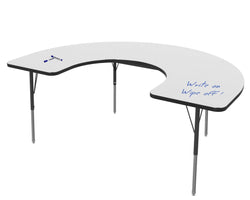 Marco MG2200 Series Horseshoe Activity Table w/ Dry Erase Top 48" x 72" Adj Height 21"-30" (MG2227-DB)