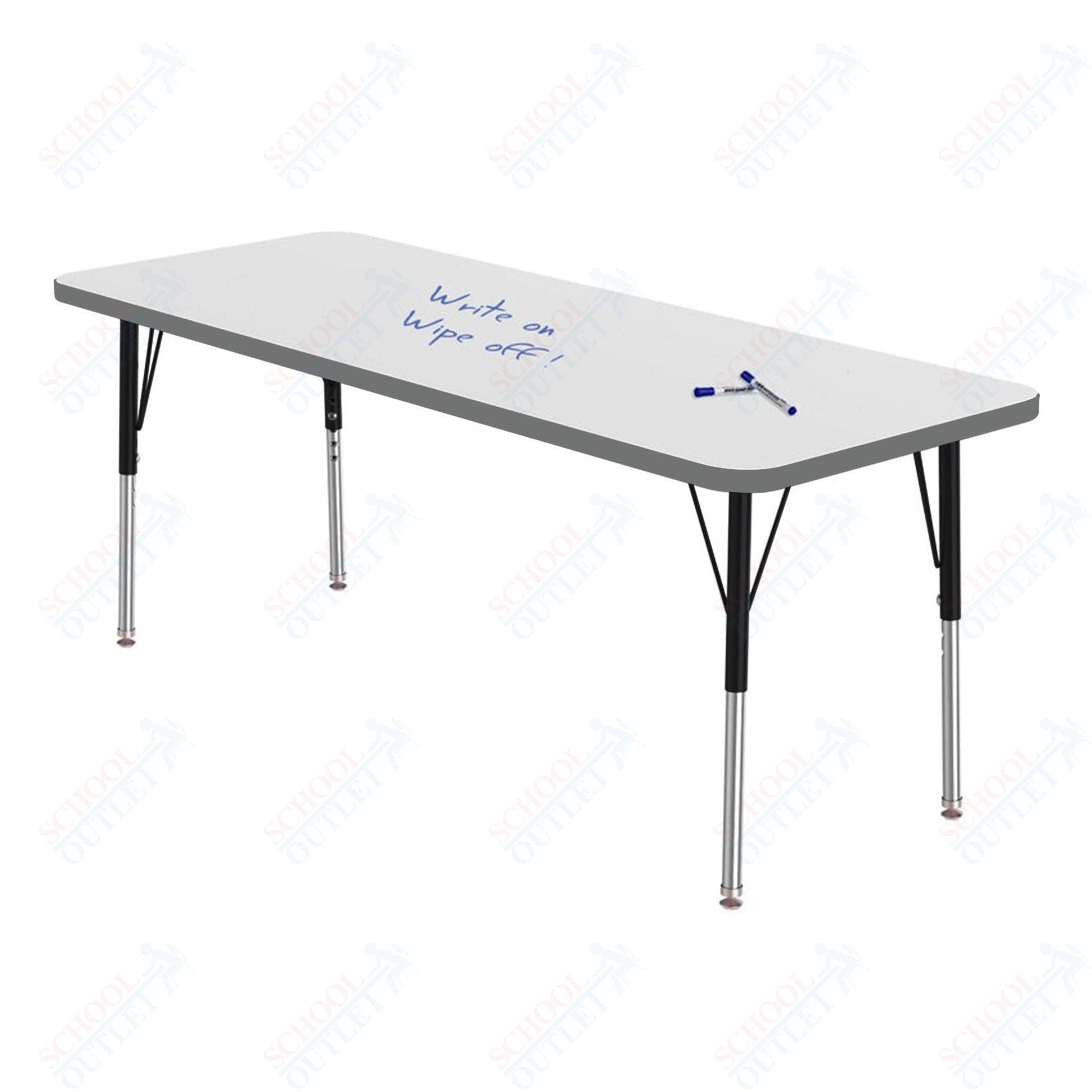 Marco MG2200 Series Rectangle Activity Table w/ Dry Erase Top 24" x 60" Adj Height 21" - 30" (MG2228 - DB) - SchoolOutlet