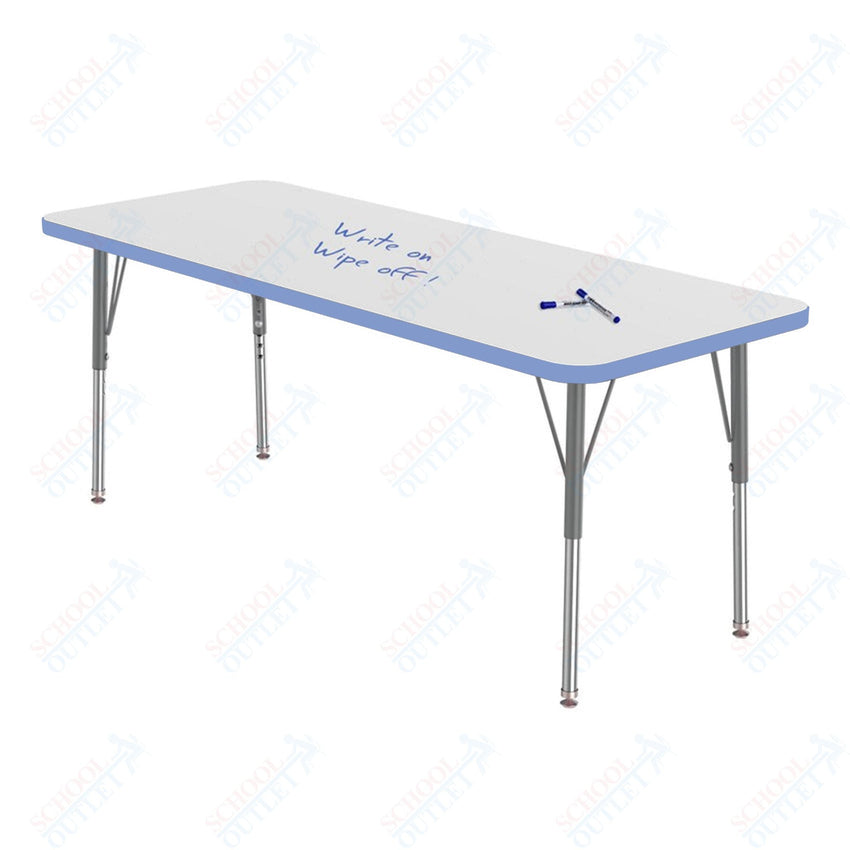 Marco MG2200 Series Rectangle Activity Table w/ Dry Erase Top 24" x 60" Adj Height 21" - 30" (MG2228 - DB) - SchoolOutlet