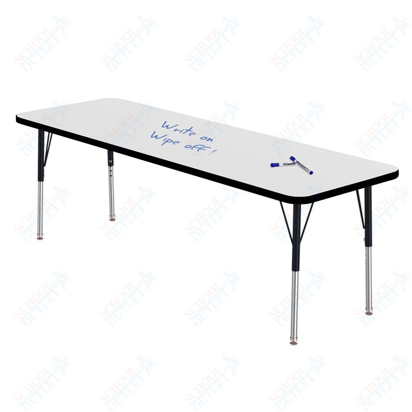 Marco MG2200 Series Rectangle Preschool Table w/ Dry Erase Top 24" x 72" Adj Height 16" - 24" (MG2230 - DA) - SchoolOutlet