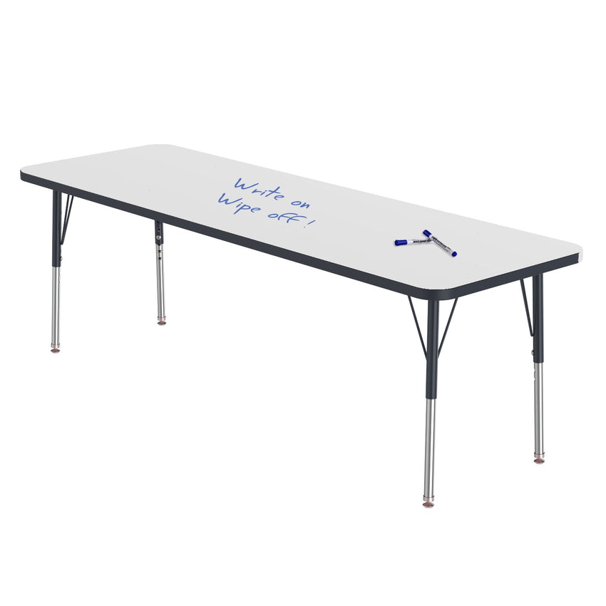 Marco MG2200 Series Rectangle Preschool Table w/ Dry Erase Top 24" x 72" Adj Height 16" - 24" (MG2230 - DA) - SchoolOutlet