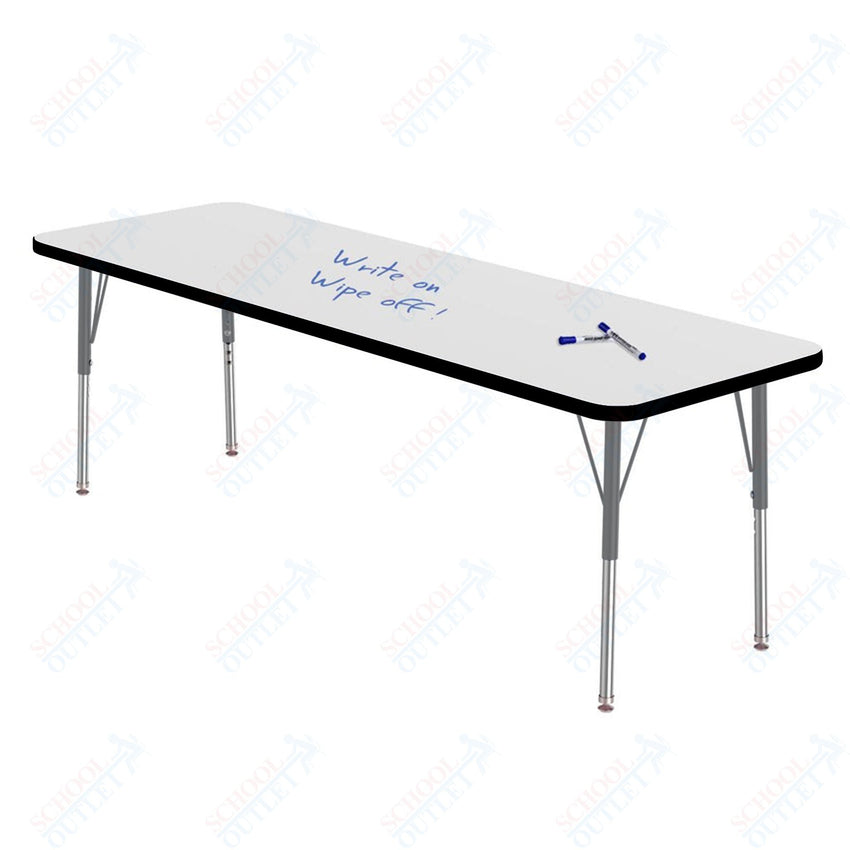 Marco MG2200 Series Rectangle Preschool Table w/ Dry Erase Top 24" x 72" Adj Height 16" - 24" (MG2230 - DA) - SchoolOutlet