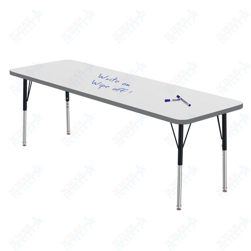 Marco MG2200 Series Rectangle Preschool Table w/ Dry Erase Top 24" x 72" Adj Height 16" - 24" (MG2230 - DA) - SchoolOutlet