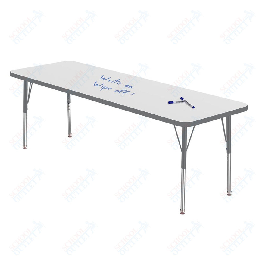 Marco MG2200 Series Rectangle Preschool Table w/ Dry Erase Top 24" x 72" Adj Height 16" - 24" (MG2230 - DA) - SchoolOutlet