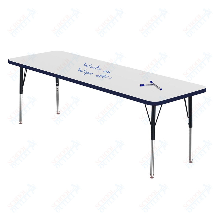 Marco MG2200 Series Rectangle Preschool Table w/ Dry Erase Top 24" x 72" Adj Height 16" - 24" (MG2230 - DA) - SchoolOutlet