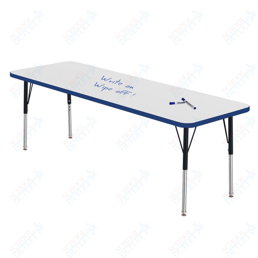 Marco MG2200 Series Rectangle Preschool Table w/ Dry Erase Top 24" x 72" Adj Height 16" - 24" (MG2230 - DA) - SchoolOutlet