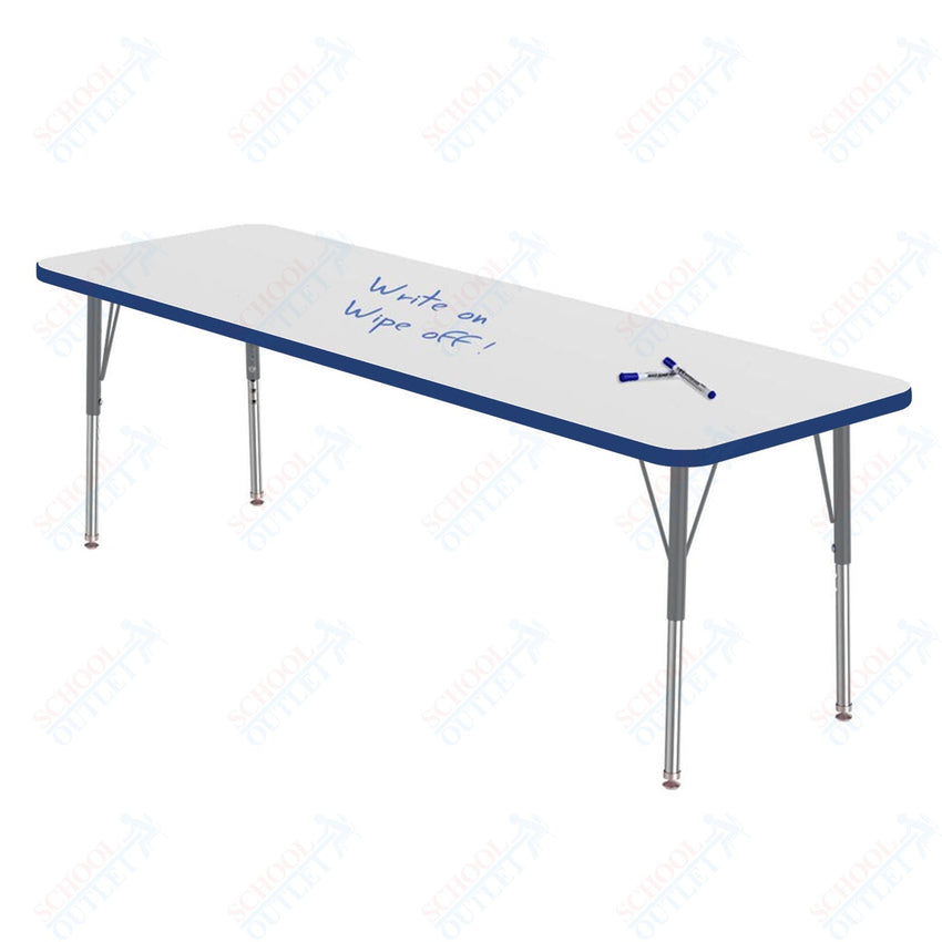 Marco MG2200 Series Rectangle Preschool Table w/ Dry Erase Top 24" x 72" Adj Height 16" - 24" (MG2230 - DA) - SchoolOutlet