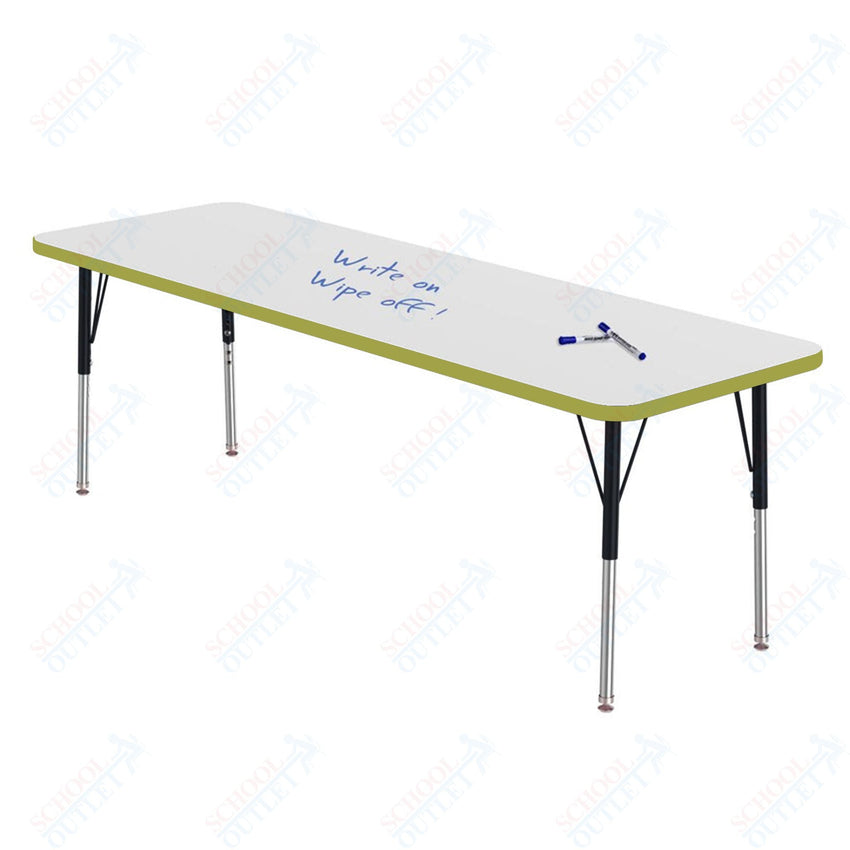 Marco MG2200 Series Rectangle Preschool Table w/ Dry Erase Top 24" x 72" Adj Height 16" - 24" (MG2230 - DA) - SchoolOutlet