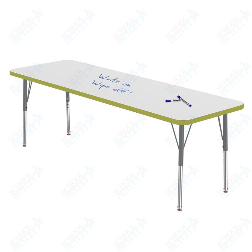 Marco MG2200 Series Rectangle Preschool Table w/ Dry Erase Top 24" x 72" Adj Height 16" - 24" (MG2230 - DA) - SchoolOutlet