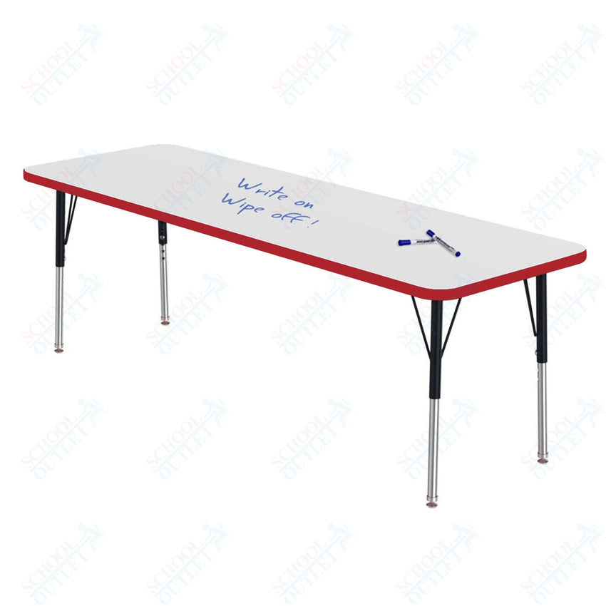 Marco MG2200 Series Rectangle Preschool Table w/ Dry Erase Top 24" x 72" Adj Height 16" - 24" (MG2230 - DA) - SchoolOutlet